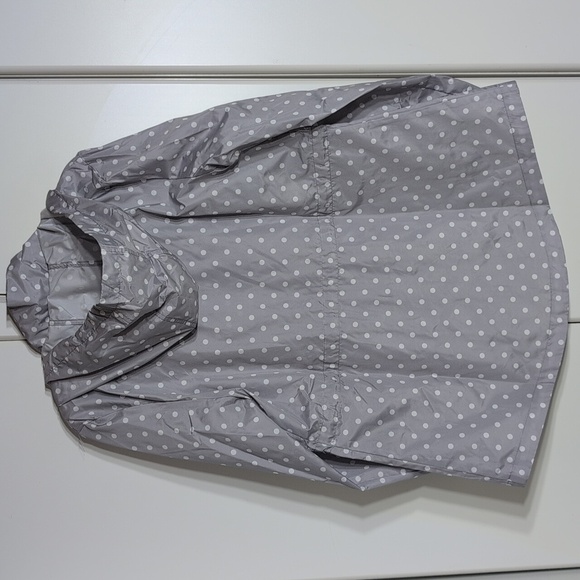 Jones New York Rain Jacket Light Grey With White Mini Dots - Picture 5 of 10